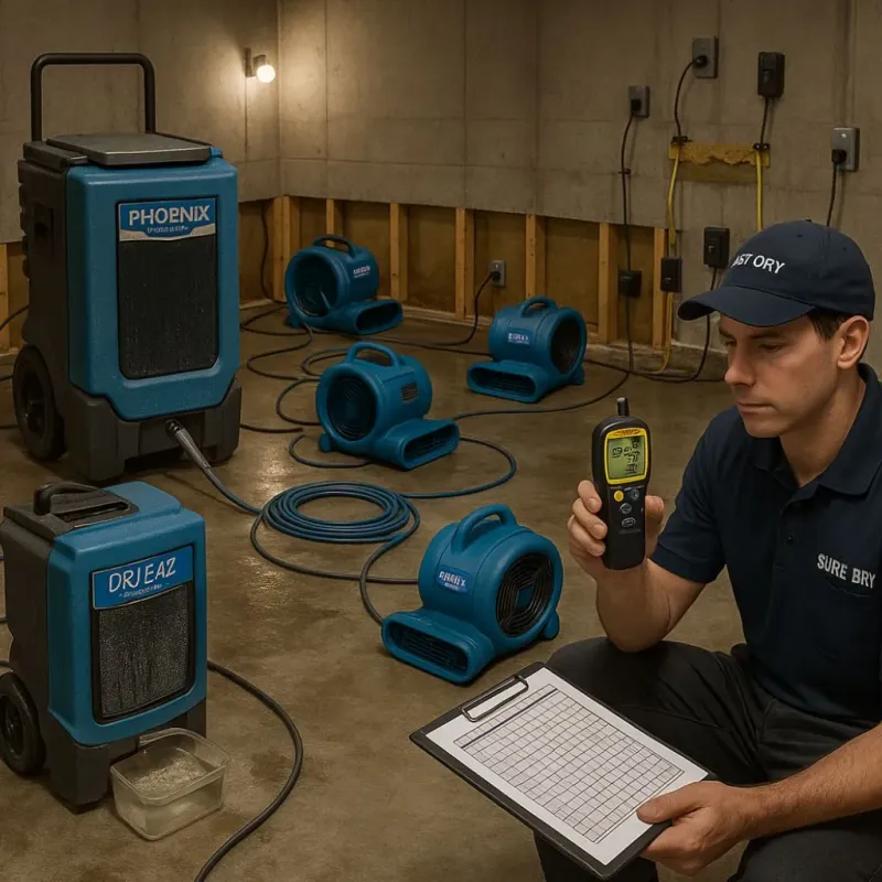 Structural Drying and Dehumidification process in Oxford, NJ